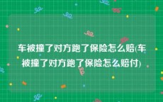 车被撞了对方跑了保险怎么赔(车被撞了对方跑了保险怎么赔付)