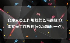 仓库文员工作规划怎么写简短(仓库文员工作规划怎么写简短一点)