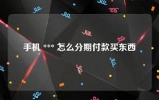 手机 *** 怎么分期付款买东西