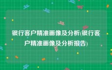 银行客户精准画像及分析(银行客户精准画像及分析报告)