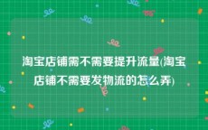 淘宝店铺需不需要提升流量(淘宝店铺不需要发物流的怎么弄)
