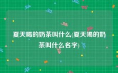 夏天喝的奶茶叫什么(夏天喝的奶茶叫什么名字)