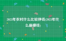 2023年农村什么比较挣钱(2023年什么最赚钱)