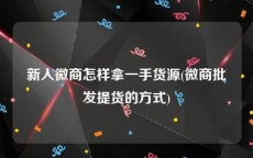 新人微商怎样拿一手货源(微商批发提货的方式)