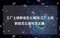 工厂上班职业怎么填写(工厂上班职业怎么填写才正确)