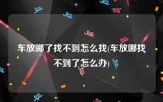 车放哪了找不到怎么找(车放哪找不到了怎么办)