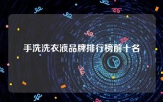 手洗洗衣液品牌排行榜前十名
