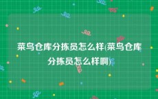 菜鸟仓库分拣员怎么样(菜鸟仓库分拣员怎么样啊)