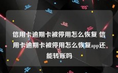 信用卡逾期卡被停用怎么恢复 信用卡逾期卡被停用怎么恢复app还能转账吗