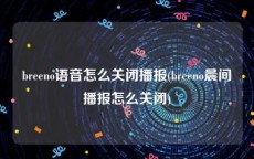 breeno语音怎么关闭播报(breeno晨间播报怎么关闭)