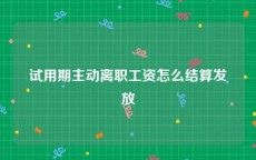 试用期主动离职工资怎么结算发放