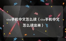 vivo手机中文怎么读〈vivo手机中文怎么读出来〉