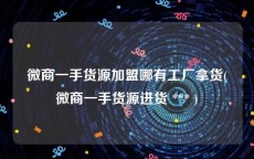 微商一手货源加盟哪有工厂拿货(微商一手货源进货 *** )