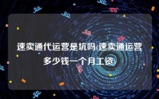 速卖通代运营是坑吗(速卖通运营多少钱一个月工资)