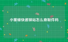 小蜜蜂快递驿站怎么查取件码