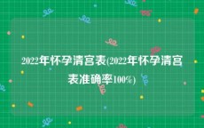 2022年怀孕清宫表(2022年怀孕清宫表准确率100%)