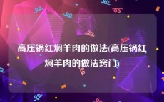 高压锅红焖羊肉的做法(高压锅红焖羊肉的做法窍门)