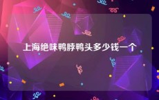 上海绝味鸭脖鸭头多少钱一个