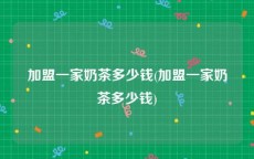 加盟一家奶茶多少钱(加盟一家奶茶多少钱)