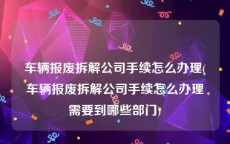 车辆报废拆解公司手续怎么办理(车辆报废拆解公司手续怎么办理需要到哪些部门)