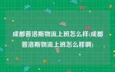成都普洛斯物流上班怎么样(成都普洛斯物流上班怎么样啊)