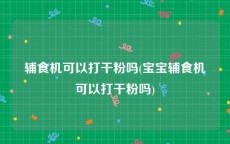 辅食机可以打干粉吗(宝宝辅食机可以打干粉吗)