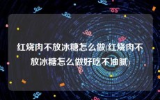 红烧肉不放冰糖怎么做(红烧肉不放冰糖怎么做好吃不油腻)