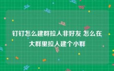 钉钉怎么建群拉人非好友 怎么在大群里拉人建个小群