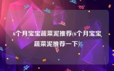 6个月宝宝蔬菜泥推荐(6个月宝宝蔬菜泥推荐一下)