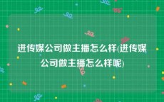 进传媒公司做主播怎么样(进传媒公司做主播怎么样呢)