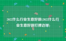 2022什么行业生意好做(2022什么行业生意好做打擦边球)