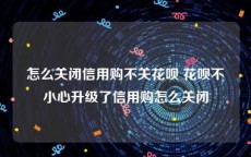 怎么关闭信用购不关花呗 花呗不小心升级了信用购怎么关闭