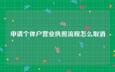 申请个体户营业执照流程怎么取消