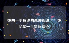 微商一手货源商家哪能进 *** (微商拿一手货源渠道)