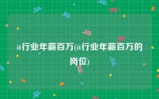 it行业年薪百万(it行业年薪百万的岗位)