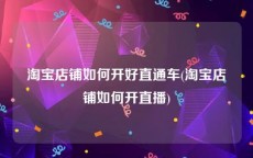 淘宝店铺如何开好直通车(淘宝店铺如何开直播)