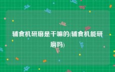 辅食机研磨是干嘛的(辅食机能研磨吗)