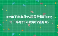 2022年下半年什么蔬菜行情好(2022年下半年什么蔬菜行情好呢)