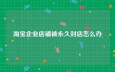 淘宝企业店铺被永久封店怎么办