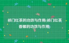 祁门红茶的功效与作用(祁门红茶香螺的功效与作用)