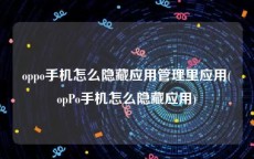 oppo手机怎么隐藏应用管理里应用(opPo手机怎么隐藏应用)