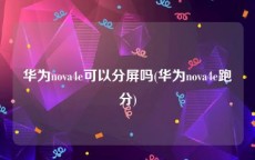 华为nova4e可以分屏吗(华为nova4e跑分)