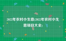 2022年农村小生意(2022年农村小生意项目大全)