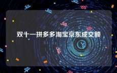 双十一拼多多淘宝京东成交额