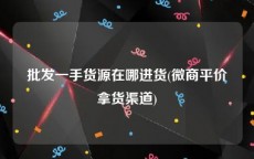 批发一手货源在哪进货(微商平价拿货渠道)