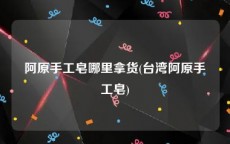 阿原手工皂哪里拿货(台湾阿原手工皂)