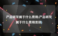 产品研发属于什么费用(产品研发属于什么费用类别)