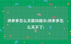 拼多多怎么关震动提示(拼多多怎么关不了)