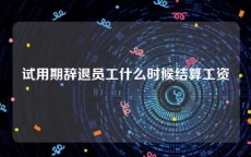 试用期辞退员工什么时候结算工资