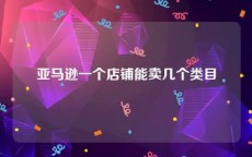 亚马逊一个店铺能卖几个类目